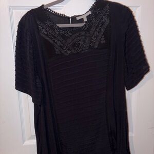 Black Embroidered Blouse